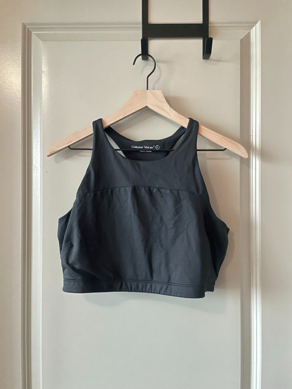 Outdoor Voices Tech Sweat Crop Top Black XL